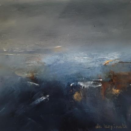 Peinture Nuit de tempête par Chebrou de Lespinats Nadine | Tableau Abstrait Huile Paysages