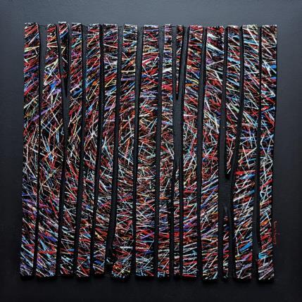 Peinture bc15 tourbillon multi rouge blanc bleu par Langeron Luc | Tableau Matiérisme Acrylique, Bois, Résine