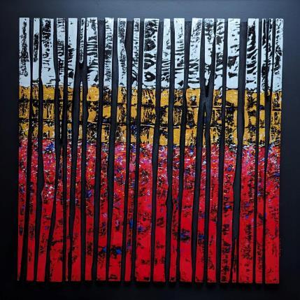 Peinture bc 22 impression blanc or rouge multi par Langeron Luc | Tableau Matiérisme Acrylique, Bois, Résine