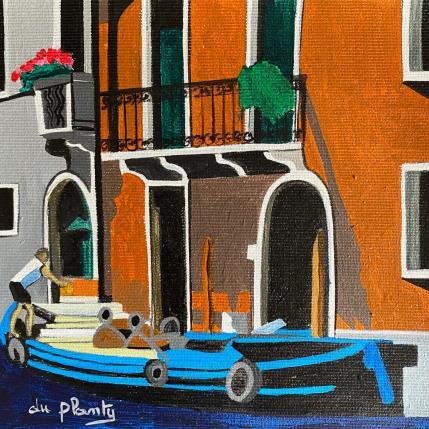 Peinture Venise au travail par Du Planty Anne | Tableau Figuratif Acrylique Marine, Scènes de vie, Urbain