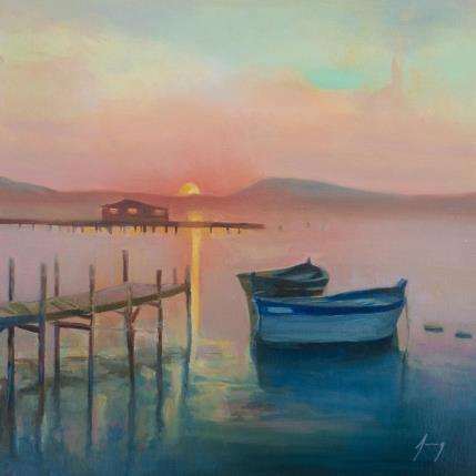 Peinture La baie de Tamaris par Jung François | Tableau Figuratif Huile Marine, Paysages