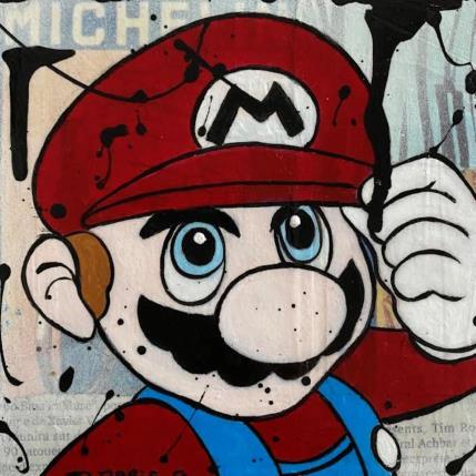 Peinture salut de Mario par Marie G.  | Tableau Pop-art Acrylique, Bois, Collage Icones Pop