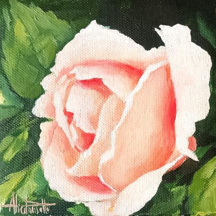 Peinture rosa delicata par Parisotto Alice | Tableau Figuratif Huile Minimaliste, Nature, Natures mortes