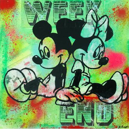 Peinture Week end par Kikayou | Tableau Pop-art Acrylique, Collage, Graffiti Icones Pop