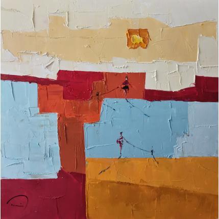 Peinture Le paysage du lac par Tomàs | Tableau Abstrait Huile Paysages, Scènes de vie