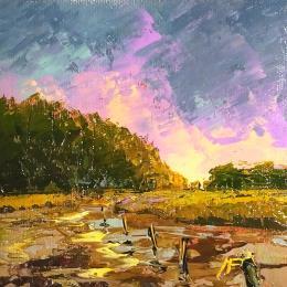 Painting Arroyo by Max Pedreira | Painting Impressionism Acrylic Landscapes