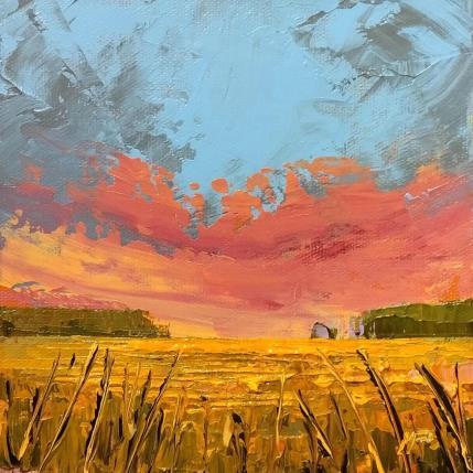 Peinture Cielo rojo par Max Pedreira | Tableau Impressionnisme Acrylique Paysages