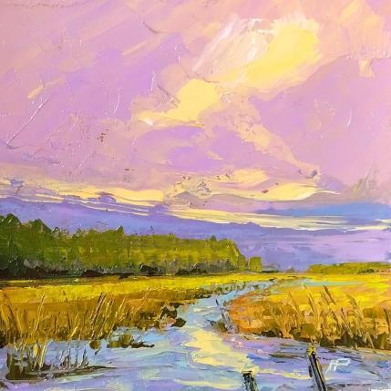 Peinture Atardecer inmaculado par Max Pedreira | Tableau Impressionnisme Acrylique Paysages