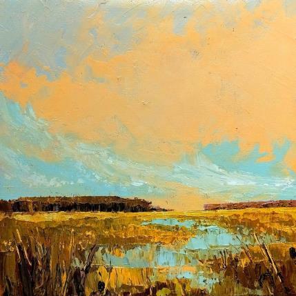Peinture Cielo amarillo par Max Pedreira | Tableau Impressionnisme Acrylique Paysages