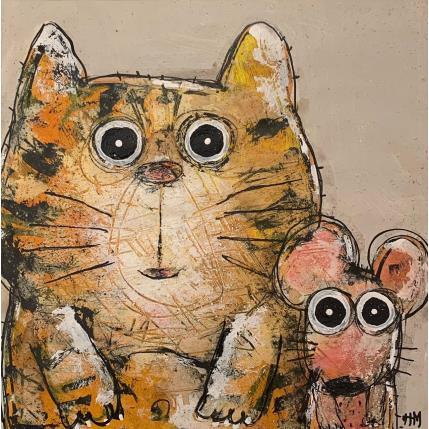 Peinture Chat et souris par Maury Hervé | Tableau Art Singulier Animaux