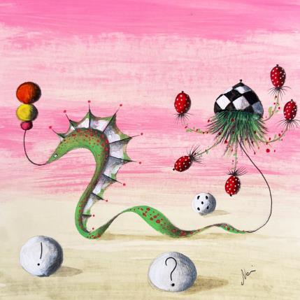 Peinture La voglia dei fiori di andare verso l'alto par Nai | Tableau Surréalisme Acrylique, Collage Animaux, Marine, Nature