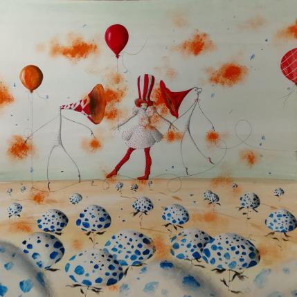 Peinture Nuvole di free jazz par Nai | Tableau Surréalisme Acrylique, Collage Musique, Nature, Scènes de vie