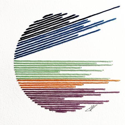 Peinture Filichroma 7 par Pinsard Marine | Tableau Matiérisme Textile Minimaliste