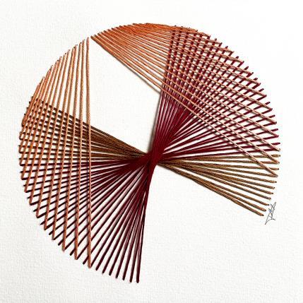 Peinture Filichroma 14 par Pinsard Marine | Tableau Matiérisme Textile Minimaliste