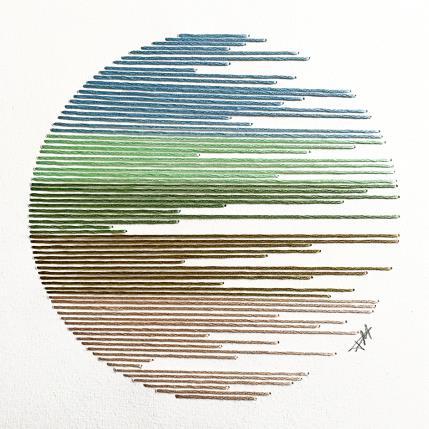 Peinture Filichroma 15 par Pinsard Marine | Tableau Matiérisme Textile Minimaliste