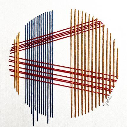 Peinture Filichroma 16 par Pinsard Marine | Tableau Matiérisme Textile Minimaliste