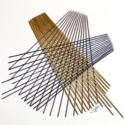 Peinture Filichroma 17 par Pinsard Marine | Tableau Matiérisme Textile Minimaliste