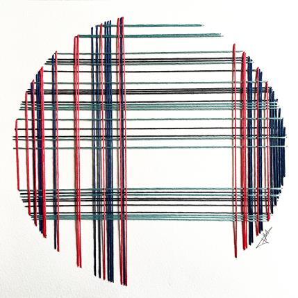 Peinture Filichroma 24 par Pinsard Marine | Tableau Matiérisme Textile Minimaliste