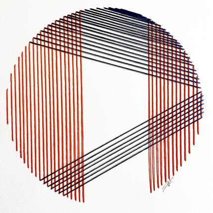 Peinture Filichroma 28 par Pinsard Marine | Tableau Matiérisme Textile Minimaliste