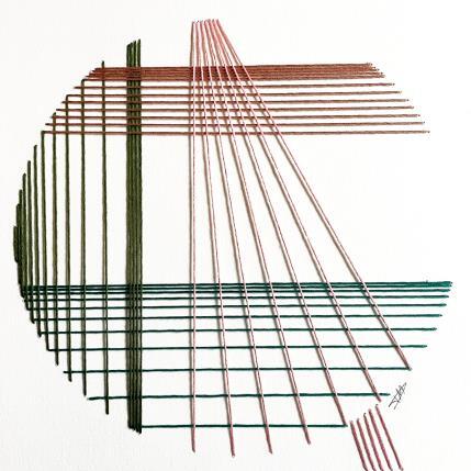 Peinture Filichroma 29 par Pinsard Marine | Tableau Matiérisme Textile Minimaliste