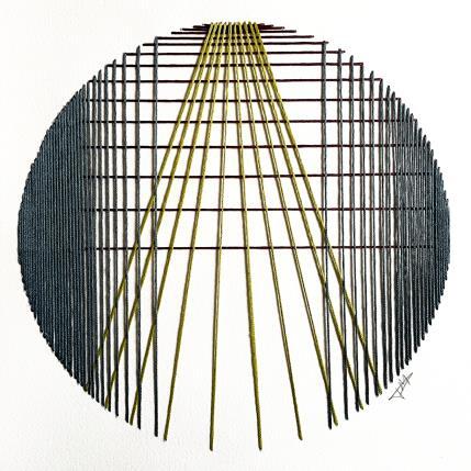 Peinture Filichroma 30 par Pinsard Marine | Tableau Matiérisme Textile Minimaliste