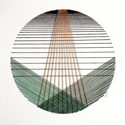 Peinture Filichroma 36 par Pinsard Marine | Tableau Matiérisme Textile Minimaliste