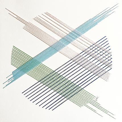 Peinture Filichroma 40 par Pinsard Marine | Tableau Matiérisme Textile Minimaliste