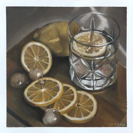 Peinture Zestes et glaçons  par Sellier Octavia | Tableau Réalisme Huile