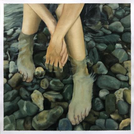 Peinture Murmure des vagues  par Sellier Octavia | Tableau Réalisme Huile