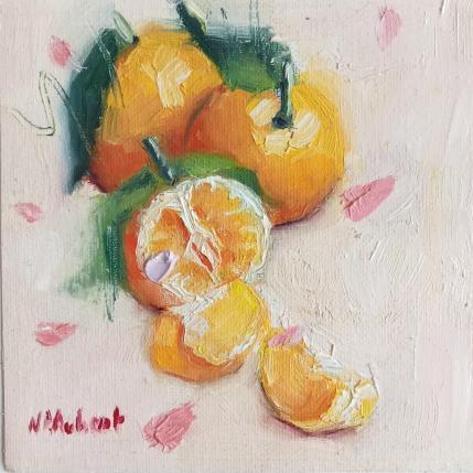 Peinture Les clémentines par Aubert Nawel | Tableau Figuratif Huile Natures mortes