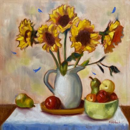 Painting Les tournesols by Aubert Nawel | Painting Figurative Oil Still-life