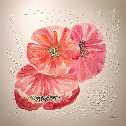 Peinture WILD POPPIES par Caitrin Alexandre | Tableau Figuratif Aquarelle Minimaliste, Nature, Paysages