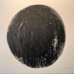 Peinture BLACK FORREST par Caitrin Alexandre | Tableau Figuratif Encre Minimaliste, Nature, Paysages