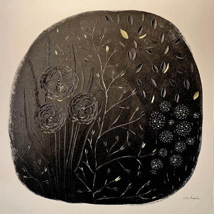 Peinture BLACK FIELD par Caitrin Alexandre | Tableau Figuratif Encre Minimaliste, Nature, Paysages