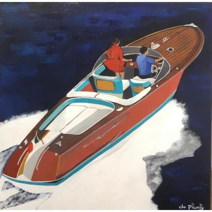 Peinture La robe rouge par Du Planty Anne | Tableau Figuratif Huile Scènes de vie