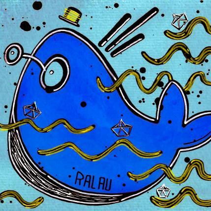 Peinture Lady Whale par Ralau | Tableau Pop-art Acrylique, Posca Animaux