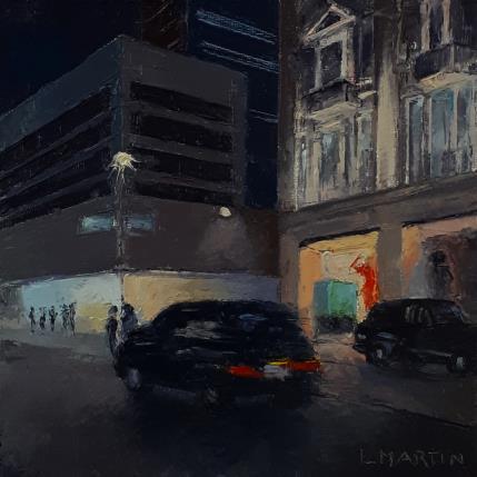 Peinture La dernière course par Martin Laurent | Tableau Figuratif Huile Scènes de vie, Urbain