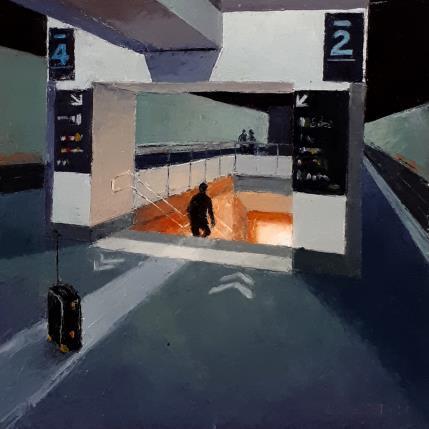 Peinture Une sortie par Martin Laurent | Tableau Figuratif Huile Scènes de vie, Urbain