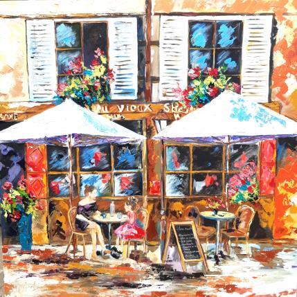 Painting SUR LA TERRASSE DU VIEUX STRASBOURG 181123 by Laura Rose | Painting Figurative Oil Life style