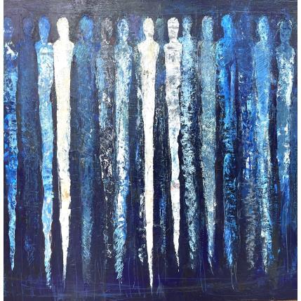 Peinture Complicité par Rocco Sophie | Tableau Art Singulier Acrylique, Collage, Sable