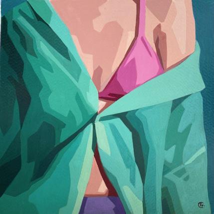 Peinture Sous le soleil par Colin Véronique | Tableau Figuratif Acrylique Mode, Portraits, Scènes de vie