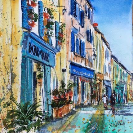 Peinture Quartier du Panier par Hoffmann Elisabeth | Tableau Figuratif Aquarelle Urbain