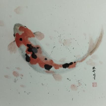 Pintura Carp koi por Du Mingxuan | Pintura Figurative Ink, Watercolor Animals, Marine