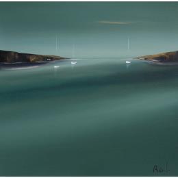 Gemälde Ambiance 58 von Roussel Marie-Ange et Fanny | Gemälde Figurativ Öl Marine, Minimalistisch