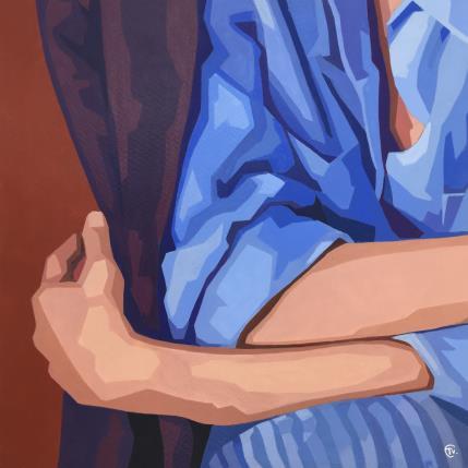 Peinture L'attente par Colin Véronique | Tableau Figuratif Acrylique Scènes de vie