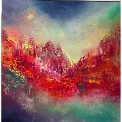 Painting L'influence de la lune by Levesque Emmanuelle | Painting Abstract Oil Architecture, Landscapes, Urban