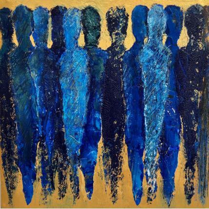 Peinture Complicité par Rocco Sophie | Tableau Art Singulier Acrylique, Collage, Sable