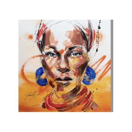 Peinture KHADIJAH par Istraille | Tableau Figuratif Acrylique Portraits