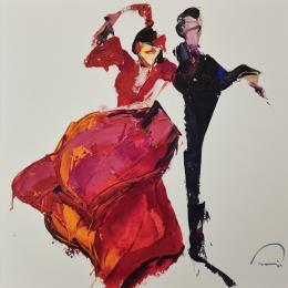 Gemälde Sevillanas von Tomàs | Gemälde Figurativ Öl Porträt