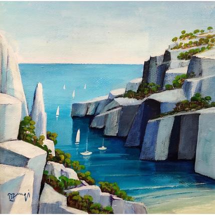 Peinture Calanque d'en Vau AP 122 par Burgi Roger | Tableau Figuratif Acrylique Marine, Paysages